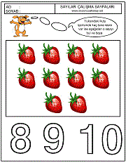 okul öncesi sayılar çalışma sayfaları